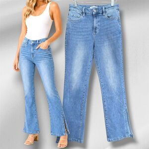 Lovervet By Vervet Flare Slit Hem Women’s Sz 9/29 HighRise Stretch Comfort Jeans